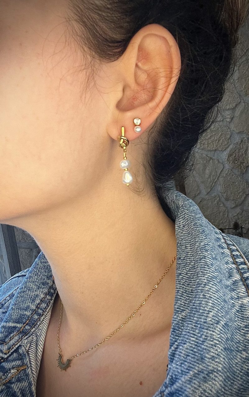 Boucles d'oreilles en acier inoxydable - Agathe – Image 2
