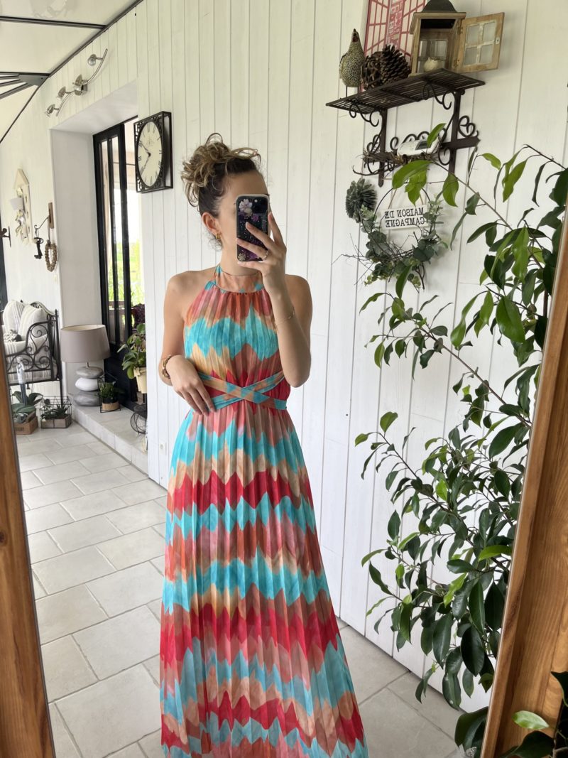 Robe plissée dos nu - Ibiza