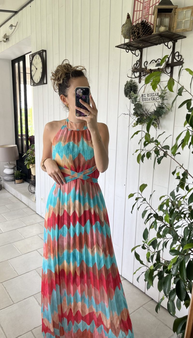Robe plissée dos nu - Ibiza