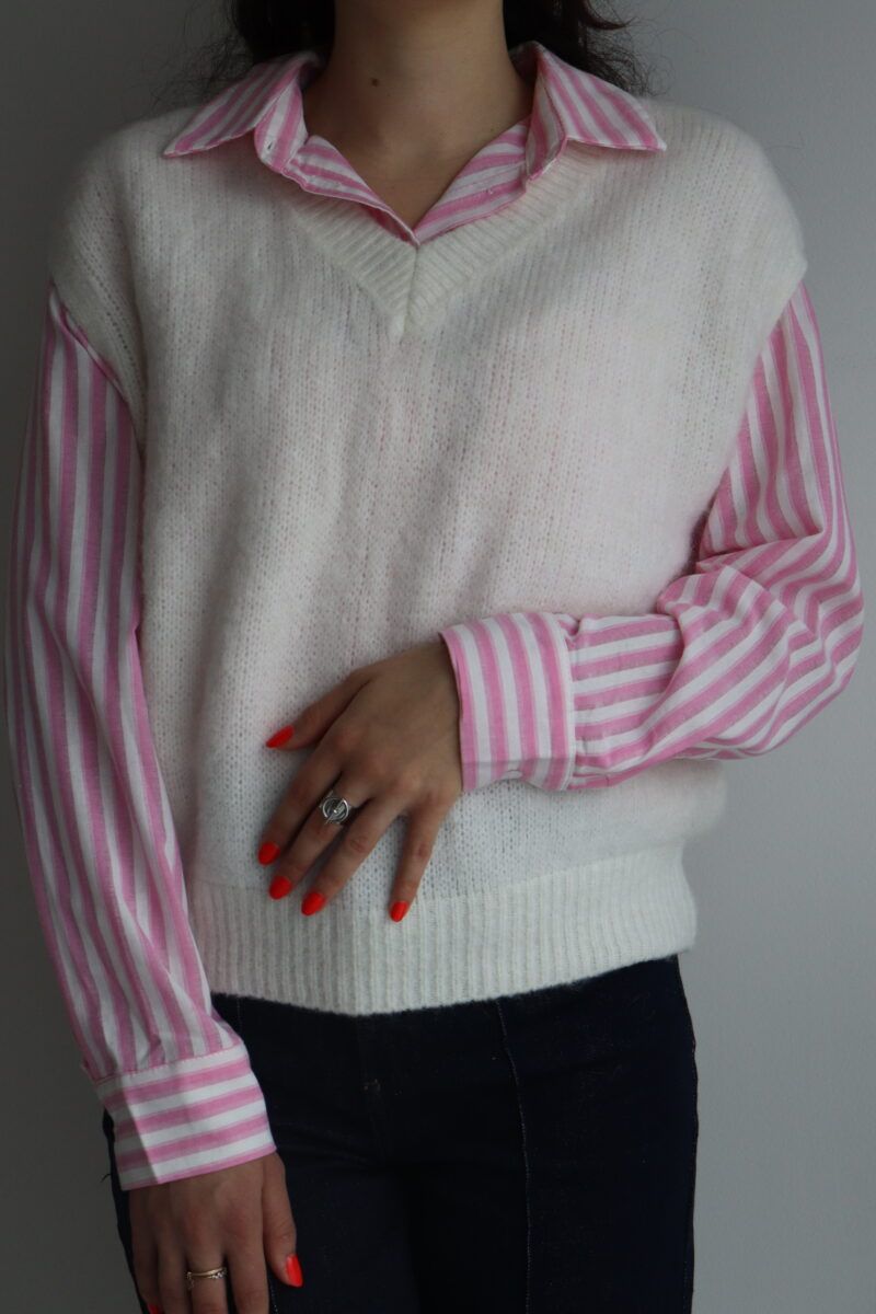 Pull sans manche - Blanc