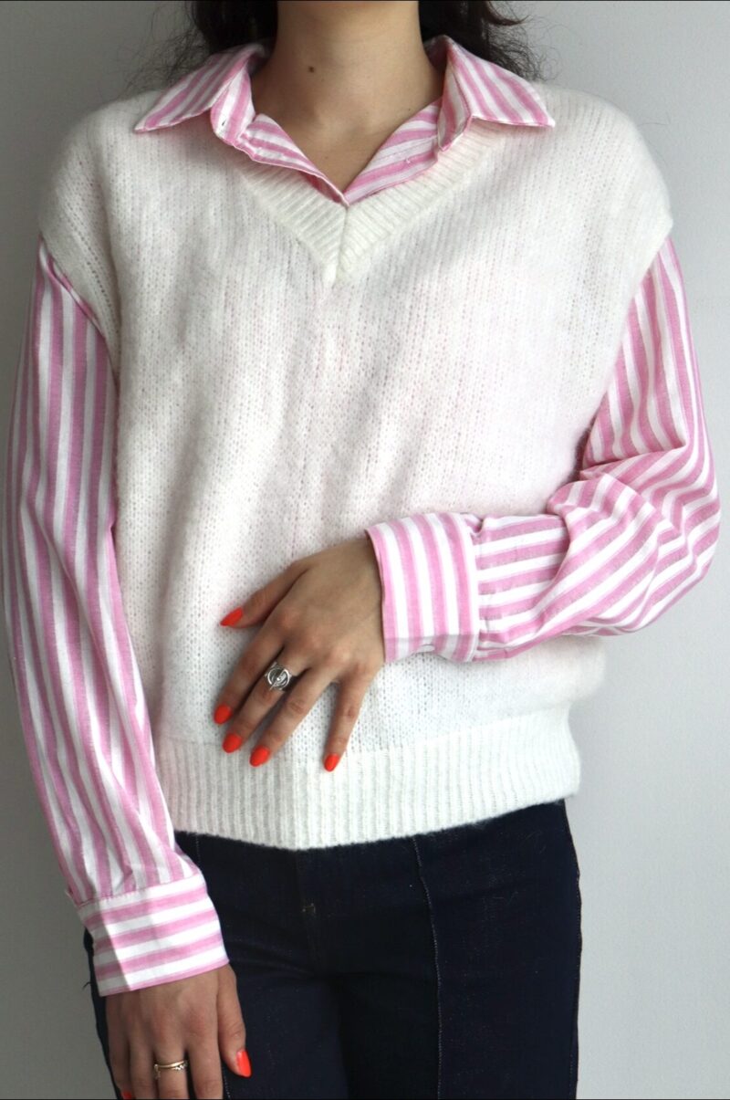 Pull sans manche - Blanc