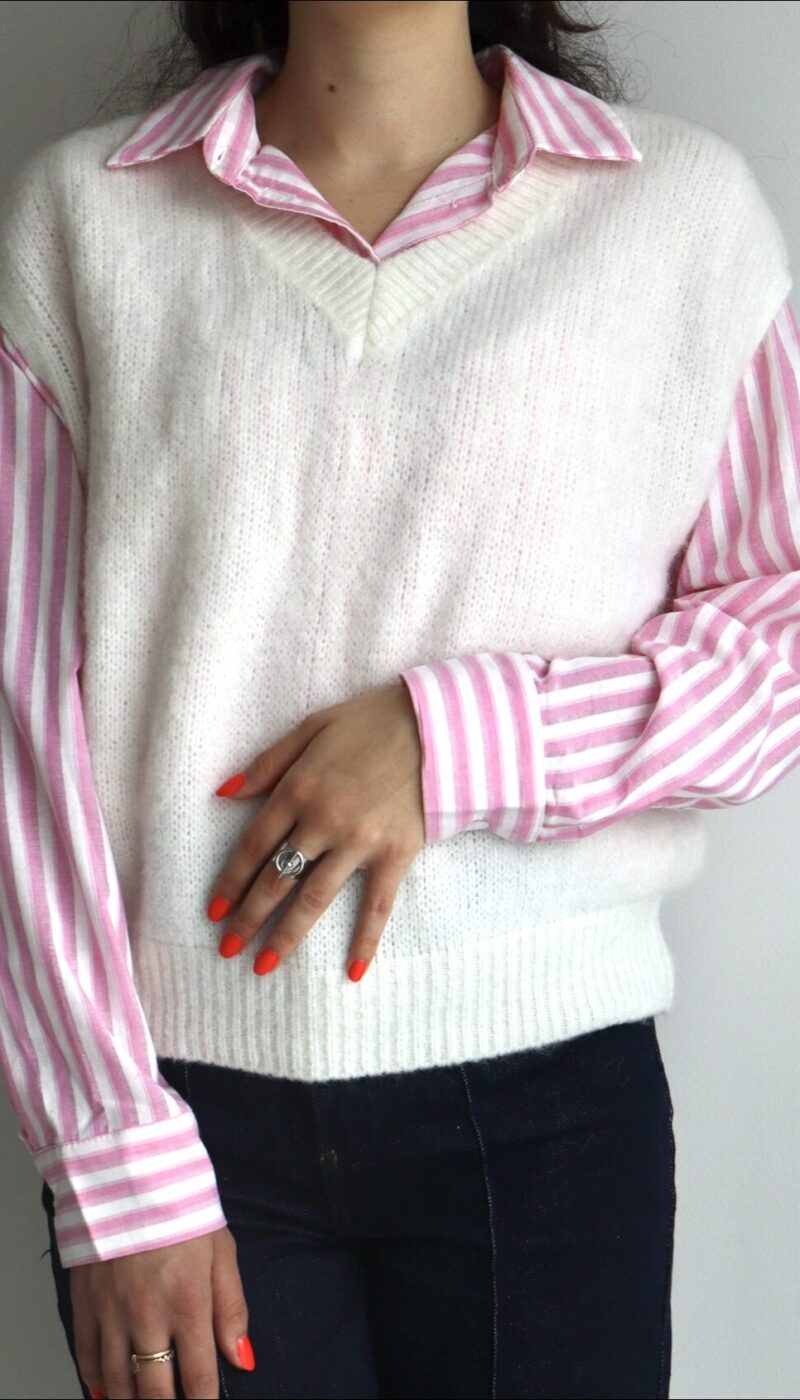 Pull sans manche - Blanc