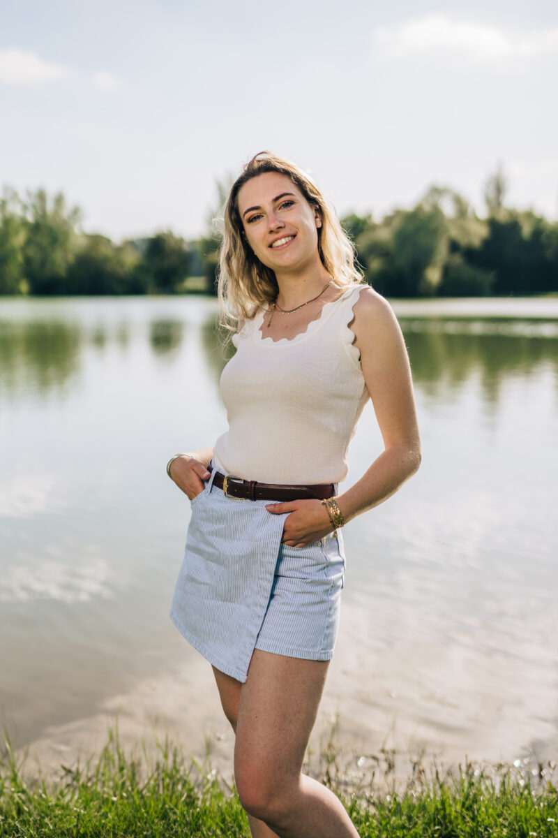 Jupe short à rayures- Jadene
